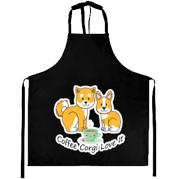 Discover Coffee Corgi Love It Aprons