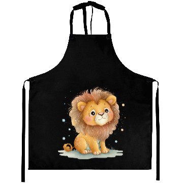 Discover Sweet Pastel Lion Drawing Aprons