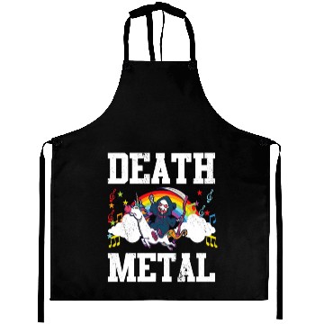 Discover Death Metal Grim Reaper Riding A Unicorn Trick Aprons