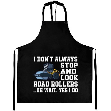 Discover Funny Road Roller Lover Outfit Construction Worker Aprons