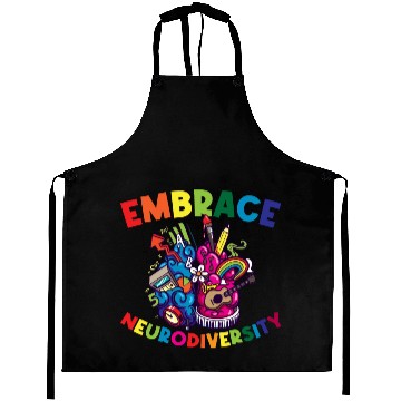 Discover Embrace Neurodiversity Funny Adhd Aprons