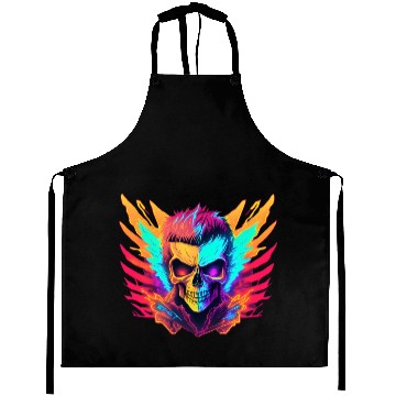 Discover Neon Wings Skull Aprons