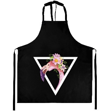 Discover Flamingo Watercolor Triangle Aprons