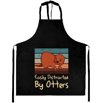 Discover Easily Distracted By Otters Sea Otter Lover Aprons