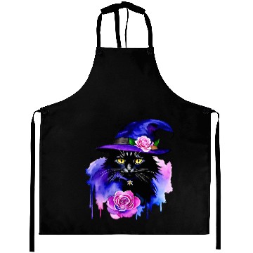 Discover Watercolor Cat Halloween Sublimation Aprons