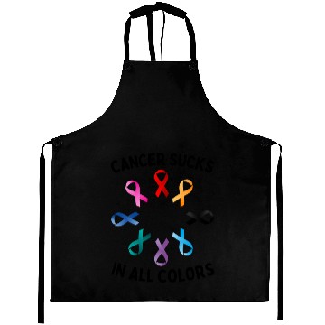 Discover Cancer Sucks In All Colors Cancer Awareness Ribbon Aprons