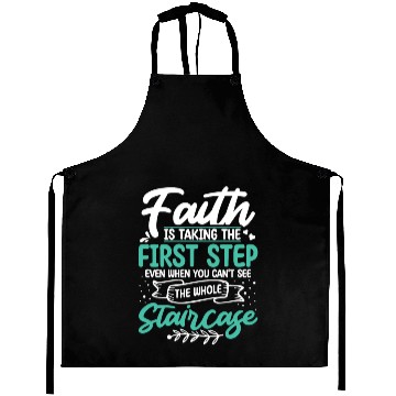 Discover Faith Is Taking The First Step Christian Jesus Aprons