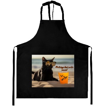Discover beach, kitten and drink. Holidays that make meow Aprons