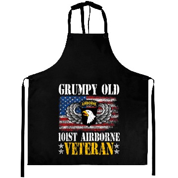 Discover Grumpy Old 101st Airborne Division Veteran Flag Hawaiians Aprons