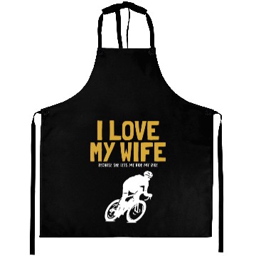 Discover I love my Wife Cyclist Gravel City Bike Cyclist Aprons