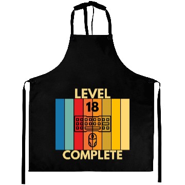 Discover Gamer 18th Birthday Gift - Level 18 Completed Aprons