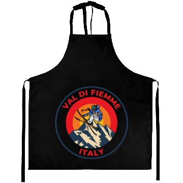 Discover Vintage Cool Skiing in Val Di Fiemme Italy Sunset Aprons