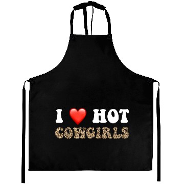 Discover I Love Hot Cowgirls, Animal Print, Rodeo Design Aprons