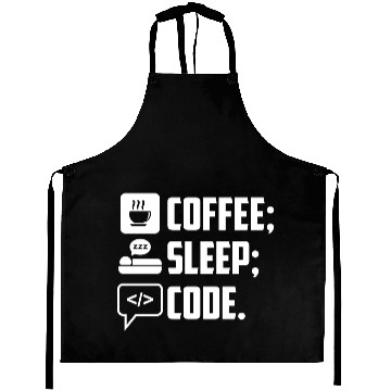 Discover Coffee Sleep Code Loop funny programmer lifestyle Aprons