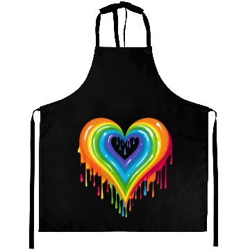 Discover Queer Pride: Colorful Heart for LGBT, Supporting Aprons