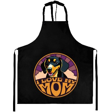 Discover I Love My Mom -Dachshund Aprons