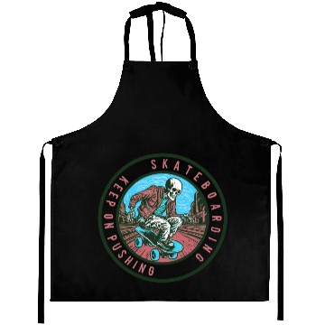 Discover Skull Skeleton Skateboard Skater Aprons