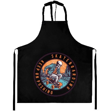Discover Skull Skeleton Skateboard Skater Aprons