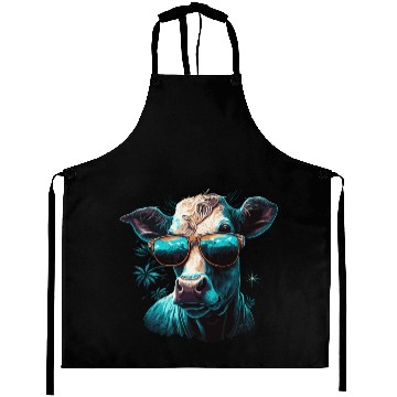 Discover a cow with sunglasses Aprons