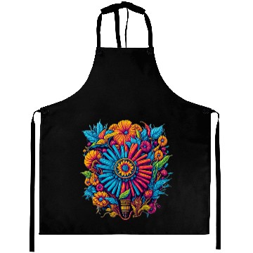Discover colorful floral bouquet graphic design Aprons