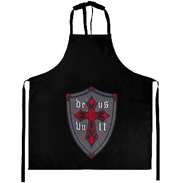 Discover Deus Vult Cross on Shield Aprons