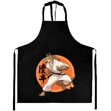 Discover Karate Wolf Martial Arts Wolf Design Aprons