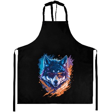 Discover Wolf Wearing Sunglass Aprons