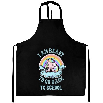 Discover Ready to Go Back to School Kawaii Unicorn Rainbow Aprons