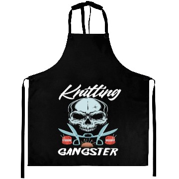 Discover Funny Knitting Gangster Quote Knitting Lover Aprons