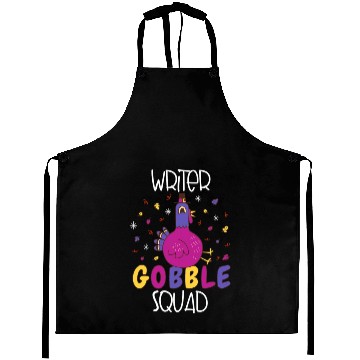 Discover WRITER Squad Gobble Funny Thanksgiving Turkey Day Aprons