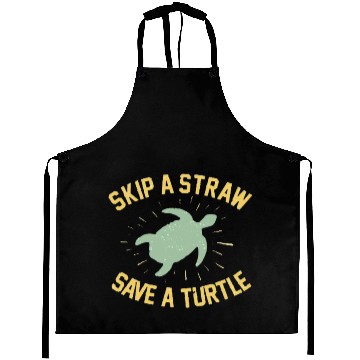 Discover Skip a Straw Save a Turtle Aprons