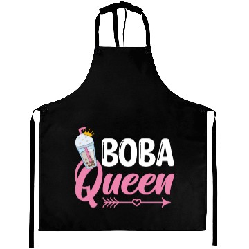 Discover Boba Queen Bubble Tea Lover Boba Tea Drinker Aprons