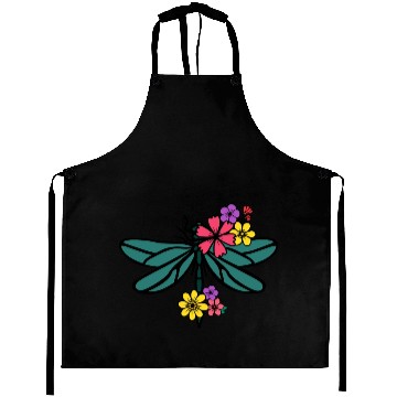 Discover dragonfly with colorful flowers Aprons