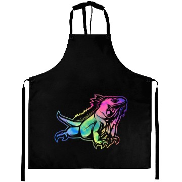 Discover Colorful Lizard Iguana Reptile Lover Aprons