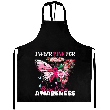 Discover I Wear Pink For Breast Cancer Awareness Butterfly Aprons