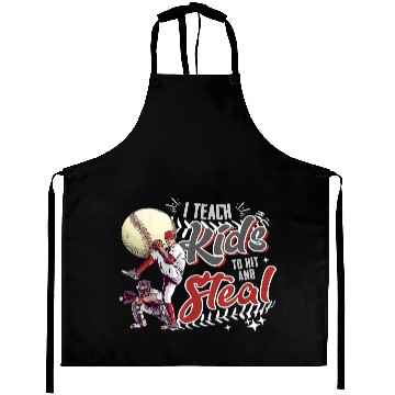Discover I Teach Kids To Hit And Steal Baseball Catcher Aprons