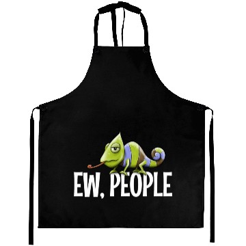 Discover Ew People Grumpy Chameleon Lovers Sarcastic Joke Aprons