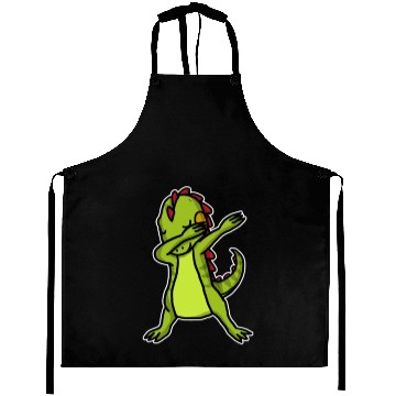 Discover Funny Dabbing Iguana Dab Dance Reptile Lover Aprons