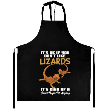 Discover Funny Lizard Pet Smart People Aprons