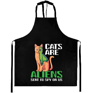 Discover Cats Are Aliens Funny Cat Owner Astronomy Lover Aprons
