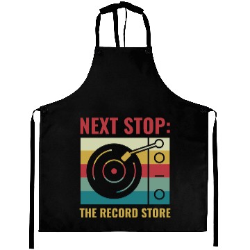 Discover Next Stop The Record Store Funny Vinyl Lover Retro Aprons