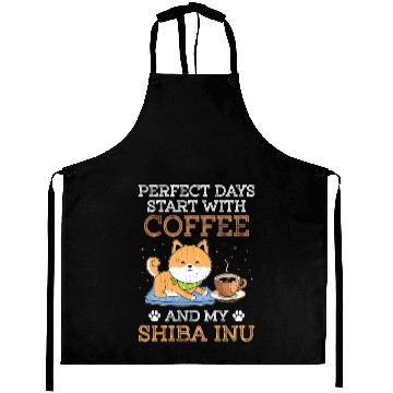 Discover Shiba Inu Dog Lover Puppy Breeder Coffee Drinker Aprons