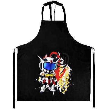 Discover Chibi Mecha: A Cute Cyberpunk Design 8 Aprons