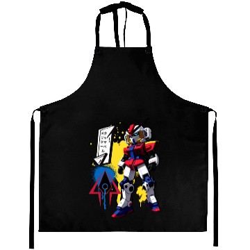 Discover Chibi Mecha: A Cute Cyberpunk Design 10 Aprons