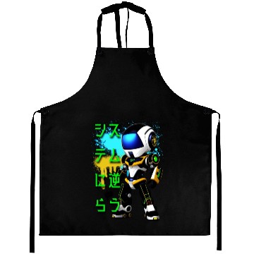 Discover Chibi Mecha: A Cute Cyberpunk Design 6 Aprons
