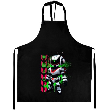 Discover Chibi Mecha: A Cute Cyberpunk Design 1 Aprons