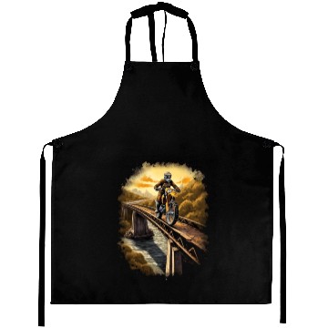 Discover Dirt Bike Rider on Bridge Motorbike Biker Aprons