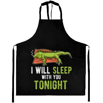 Discover Sleep Tonight Lazy Pet Reptile Lizard Funny Iguana Aprons