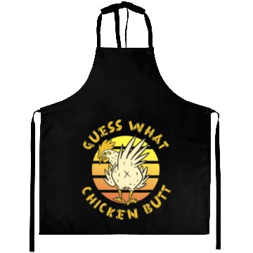 Discover Funny Guess What Chicken Butt Farmer Joking Aprons