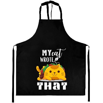 Discover My Cat Wrote Funny Cat Lover Typography Quote Aprons